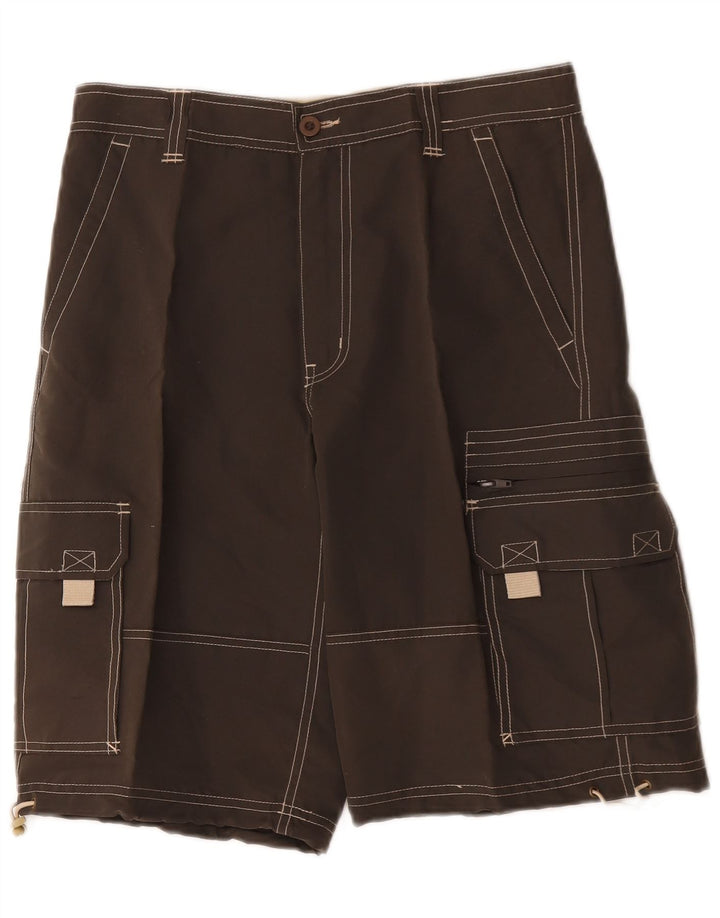 Vintage Mens Cargo Shorts Medium W30  Black Polyester