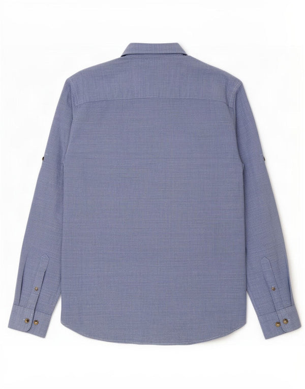 Jack & Jones Mens Shirt Large Blue Spotted Cotton