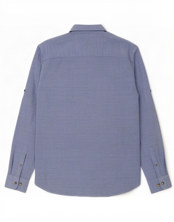 Jack & Jones Mens Shirt Large Blue Spotted Cotton