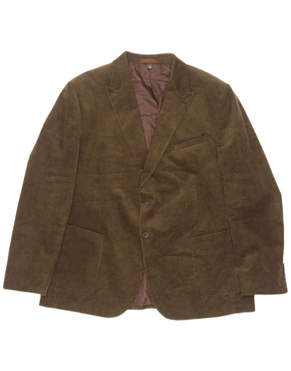 Marks & Spencer Mens 2 Button Corduroy Blazer Jacket UK 40 Large Khaki