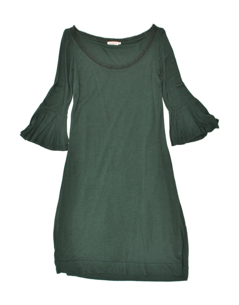 MAX & CO. Womens 3/4 Sleeve Basic Dress UK 10 Small Green | Vintage Max & Co. | Thrift | Second-Hand Max & Co. | Used Clothing | Messina Hembry 