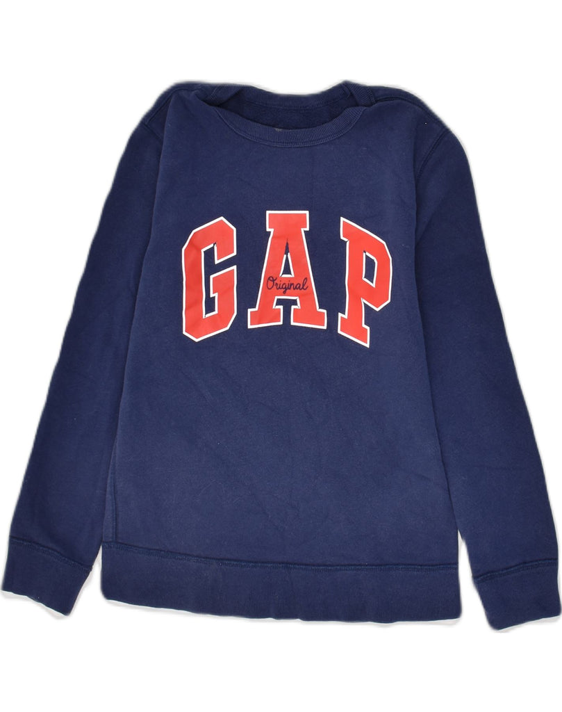 GAP Boys Graphic Sweatshirt Jumper 11-12 Years Medium Navy Blue Cotton | Vintage Gap | Thrift | Second-Hand Gap | Used Clothing | Messina Hembry 