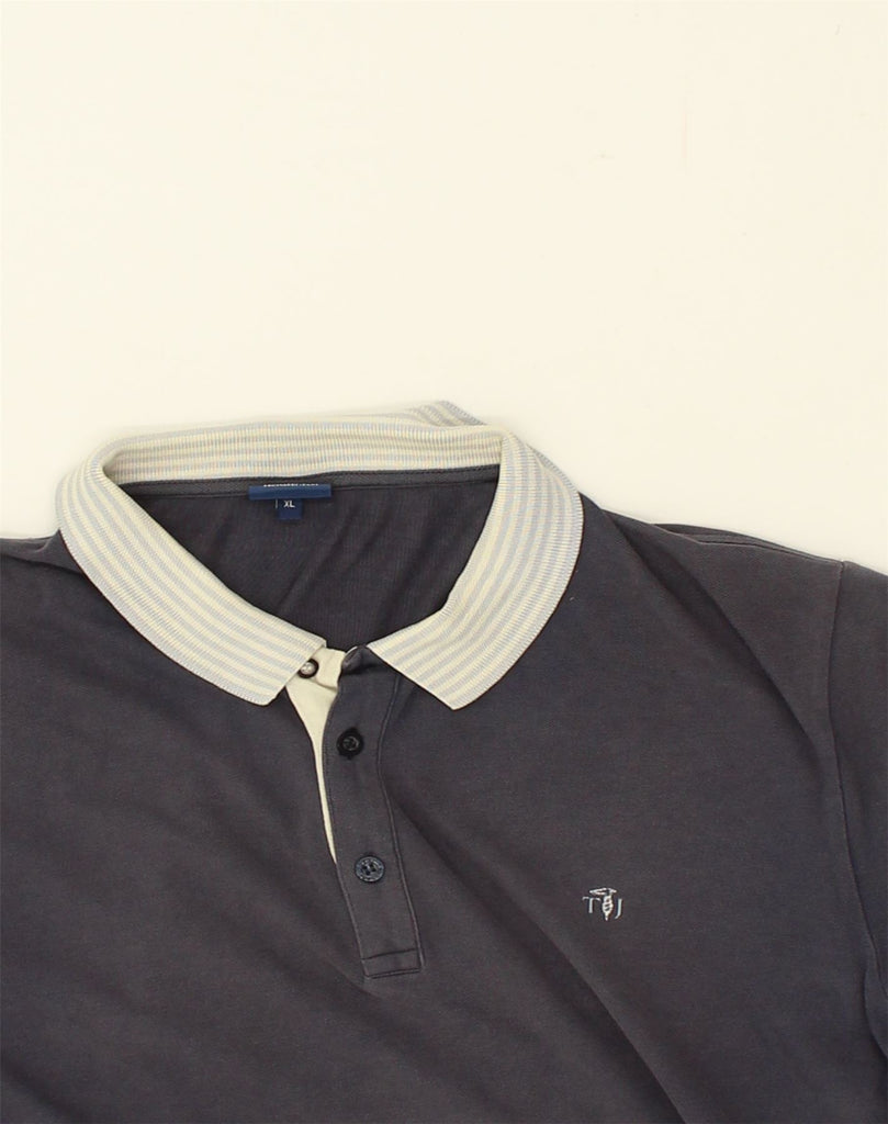 TRUSSARDI Mens Polo Shirt XL Navy Blue Cotton | Vintage Trussardi | Thrift | Second-Hand Trussardi | Used Clothing | Messina Hembry 