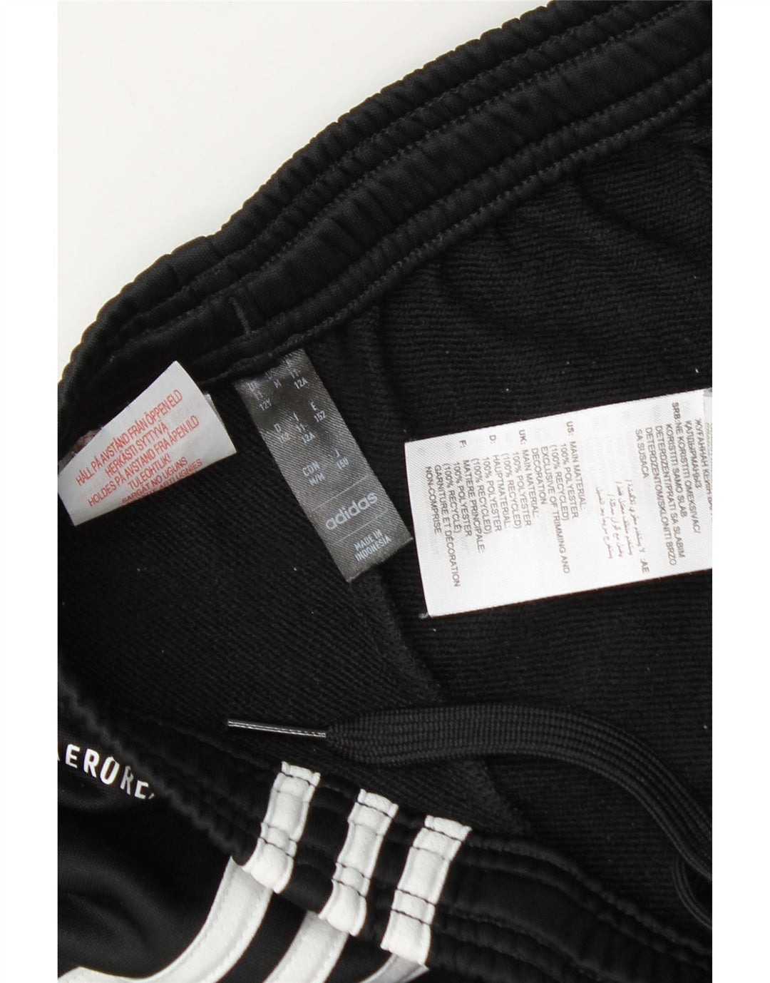 Adidas Boys Aeroready Tracksuit Trousers 11-12 Years  Black Polyester