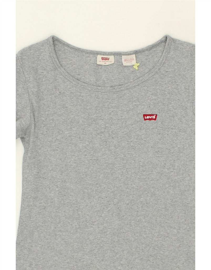 LEVI'S Womens Top Long Sleeve UK 6 XS Grey Cotton Vintage Levi's and Second-Hand Levi's from Messina Hembry 