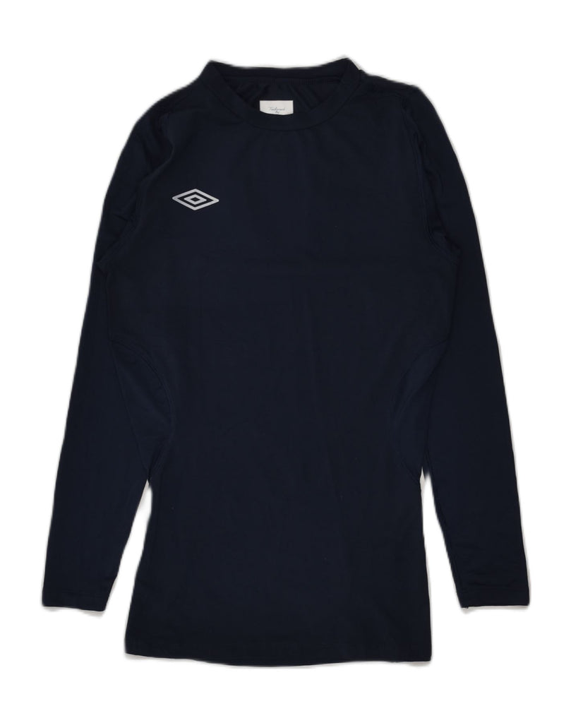 UMBRO Womens Top Long Sleeve UK 12 Medium Navy Blue Polyester | Vintage Umbro | Thrift | Second-Hand Umbro | Used Clothing | Messina Hembry 