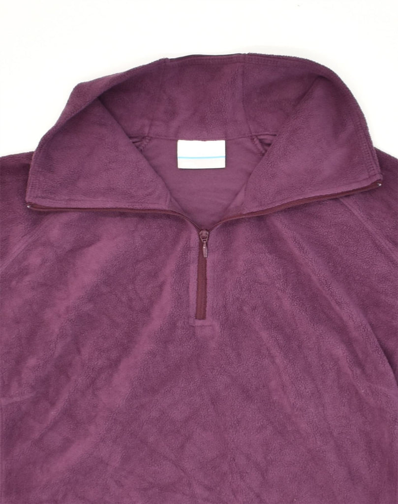 COLUMBIA Womens Zip Neck Fleece Jumper UK 14 Large Purple Polyester | Vintage Columbia | Thrift | Second-Hand Columbia | Used Clothing | Messina Hembry 