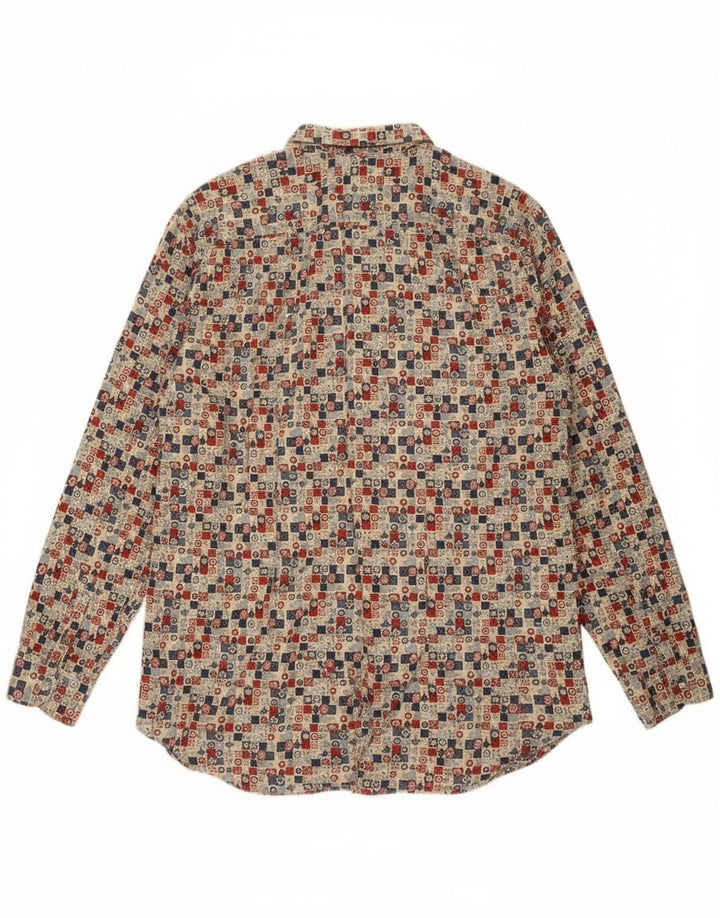 Sisley Mens Relaxed Fit Shirt XL Multicoloured Geometric Cotton