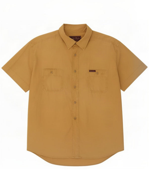 Marlboro Classics Mens Short Sleeve Shirt 3XL Yellow Cotton