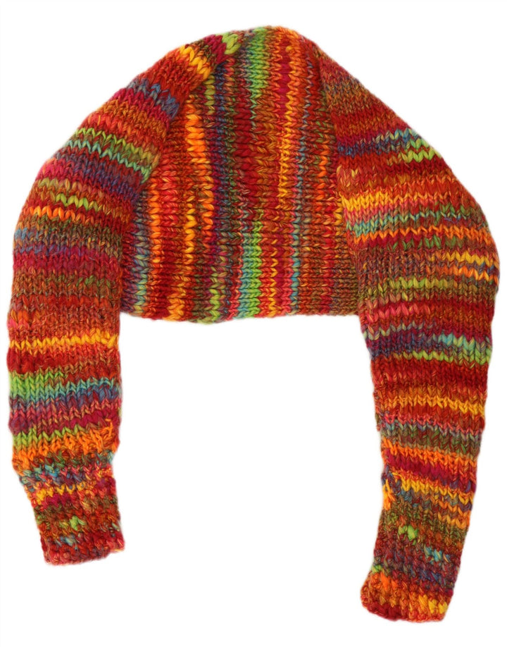 Vintage Womens Oversized Bolero Jumper UK 14 Medium Multicoloured Striped