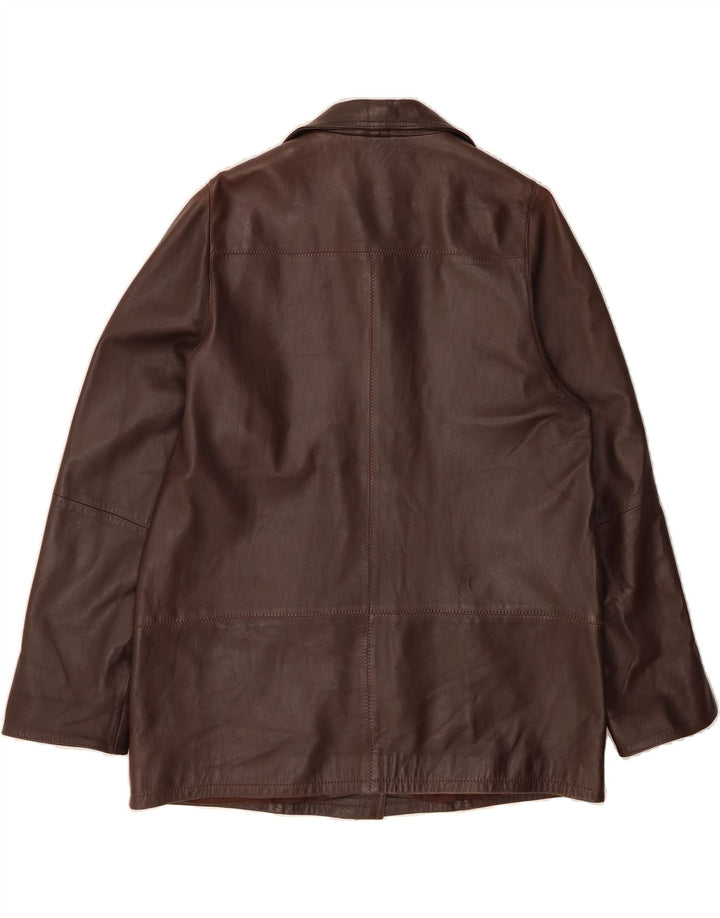 JULIA S. ROMA Womens Leather Jacket IT 42 Medium Brown Leather Vintage Julia S. Roma and Second-Hand Julia S. Roma from Messina Hembry 