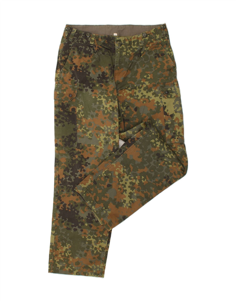 VINTAGE Mens Straight Cargo Trousers IT 52 XL W36 L30 Green Camouflage Vintage Vintage and Second-Hand Vintage from Messina Hembry 