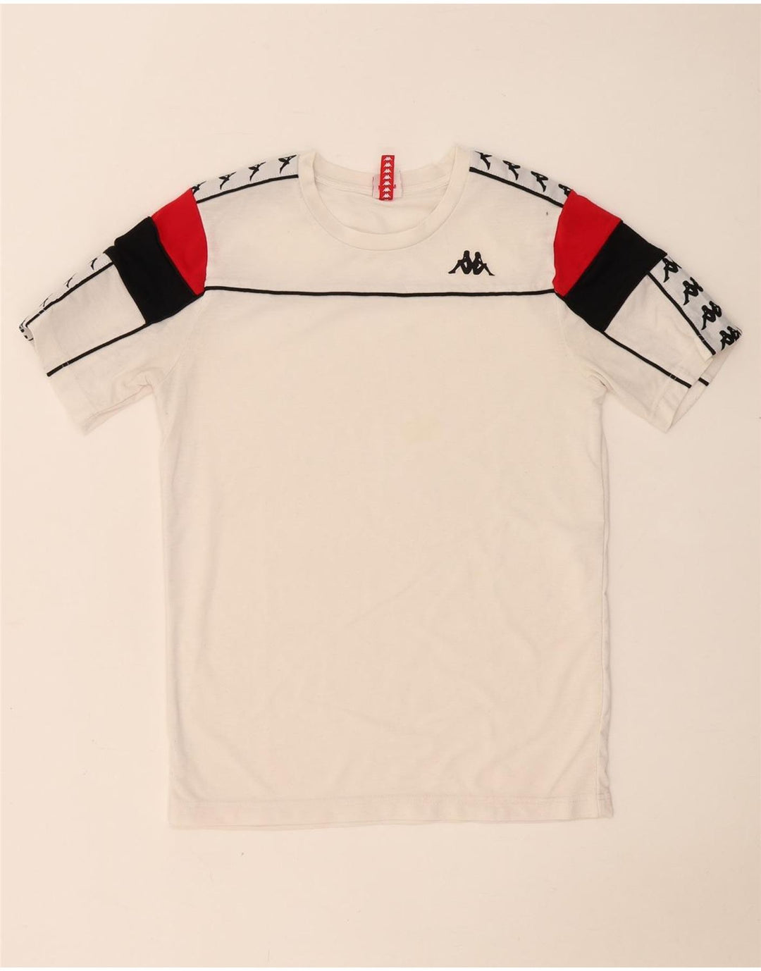 Kappa Mens Graphic T-Shirt Top Medium White Colourblock
