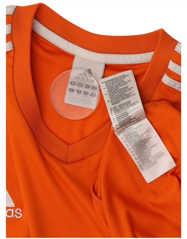 Adidas Mens Climalite T-Shirt Top Large Orange Polyester