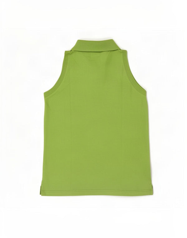 Fila Womens Sleeveless Polo Shirt IT 42 Medium Green