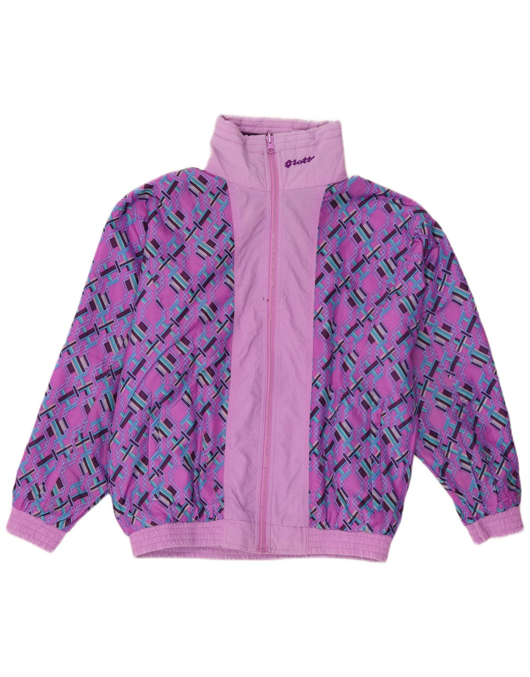 Lotto Womens Reversible Oversized Tracksuit Top Jacket UK 14 Medium Purple