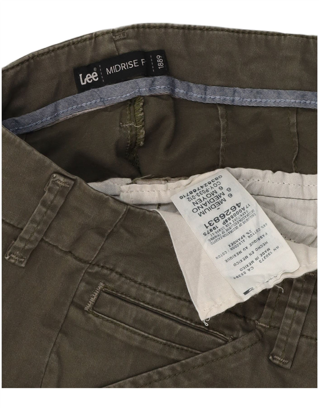 LEE Womens Mid Rise Casual Shorts US 6 Medium W30 Khaki Cotton