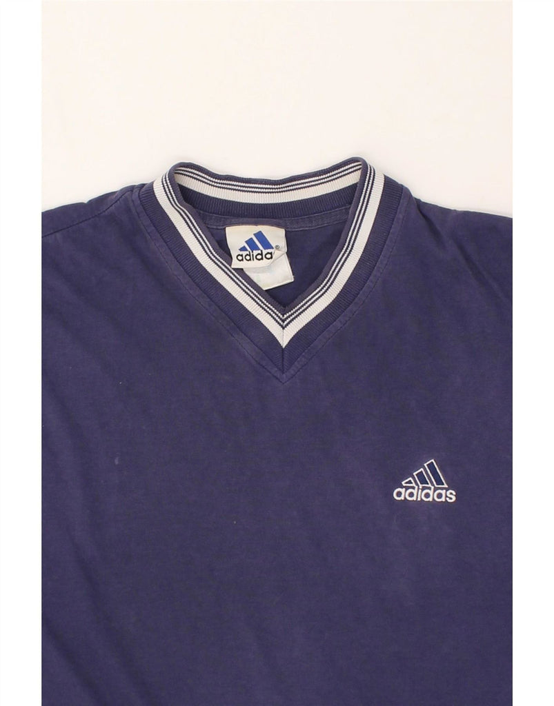 ADIDAS Mens T-Shirt Top Medium Navy Blue Cotton Vintage Adidas and Second-Hand Adidas from Messina Hembry 