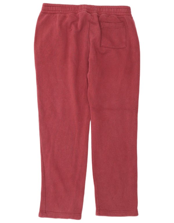 Hollister Mens Graphic Tracksuit Trousers Large Burgundy Cotton