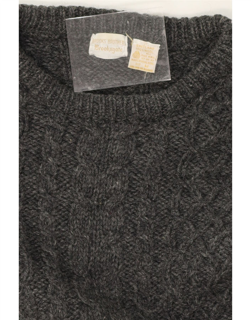 BROOKS BROTHERS Womens Crew Neck Jumper Sweater UK 14 Medium Grey Vintage Brooks Brothers and Second-Hand Brooks Brothers from Messina Hembry 