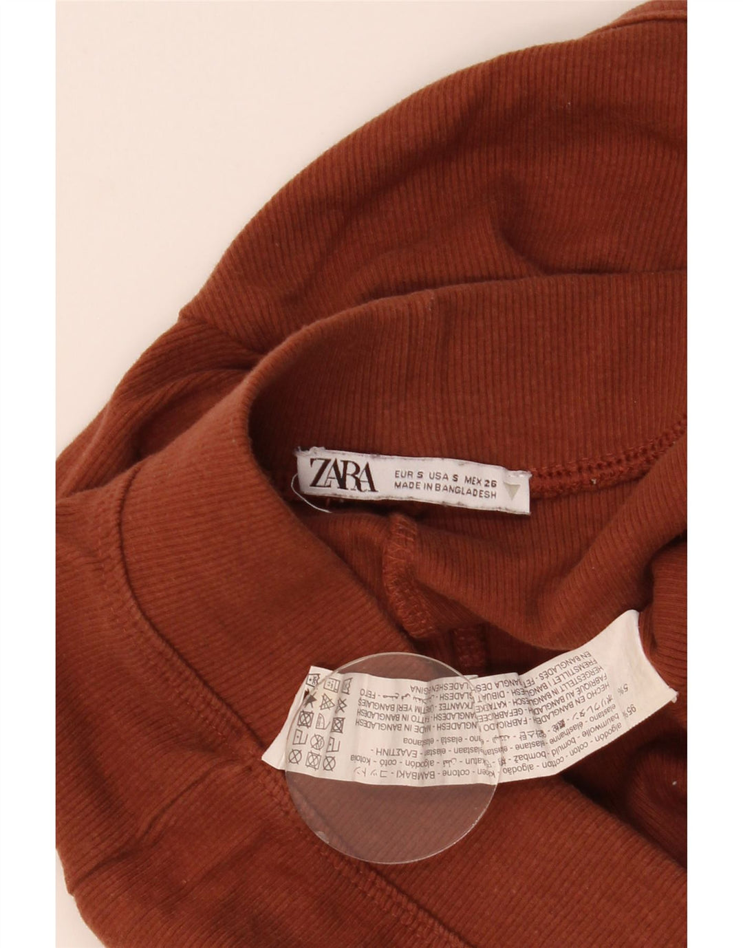 ZARA Womens Sport Shorts Uk 8 Small  Brown Cotton