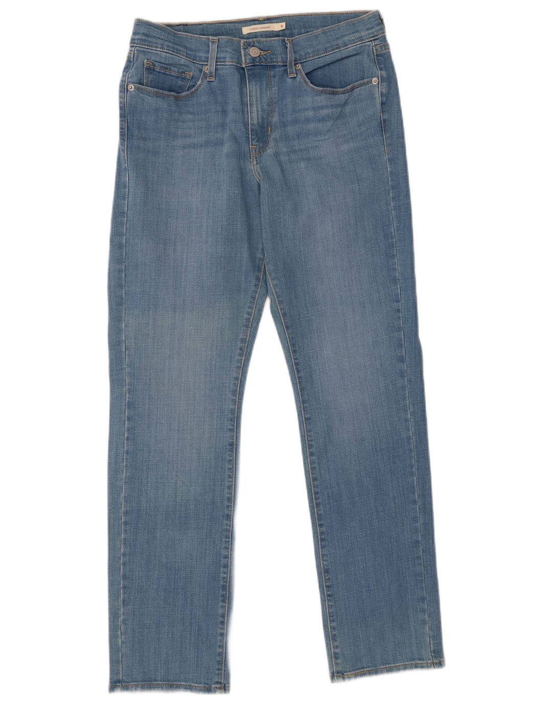 LEVI'S Womens Classic Straight Jeans US 8 Medium W29 L30 Blue Cotton