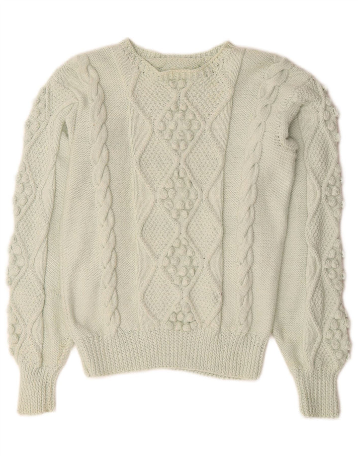 Vintage Womens Boat Neck Jumper Sweater UK 14 Medium Green