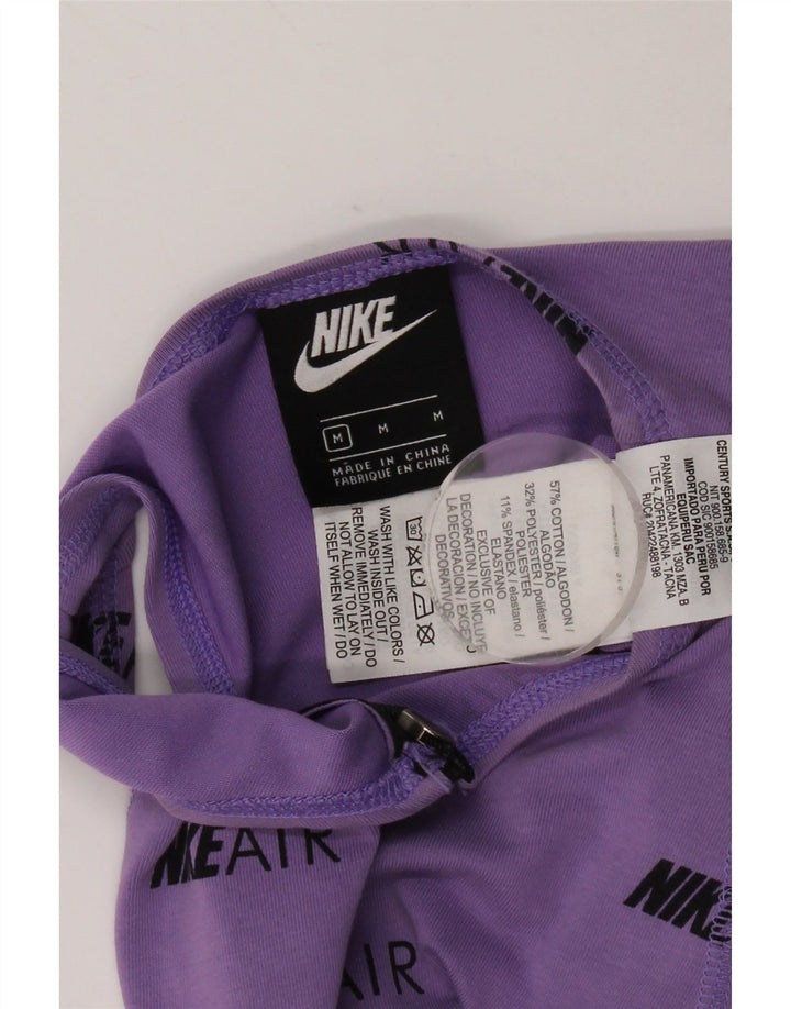 Nike Womens Graphic Bodysuit UK 12 Medium Purple Cotton