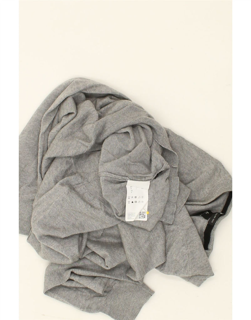 HUGO BOSS Mens V-Neck Jumper Sweater Large Grey Virgin Wool | Vintage Hugo Boss | Thrift | Second-Hand Hugo Boss | Used Clothing | Messina Hembry 
