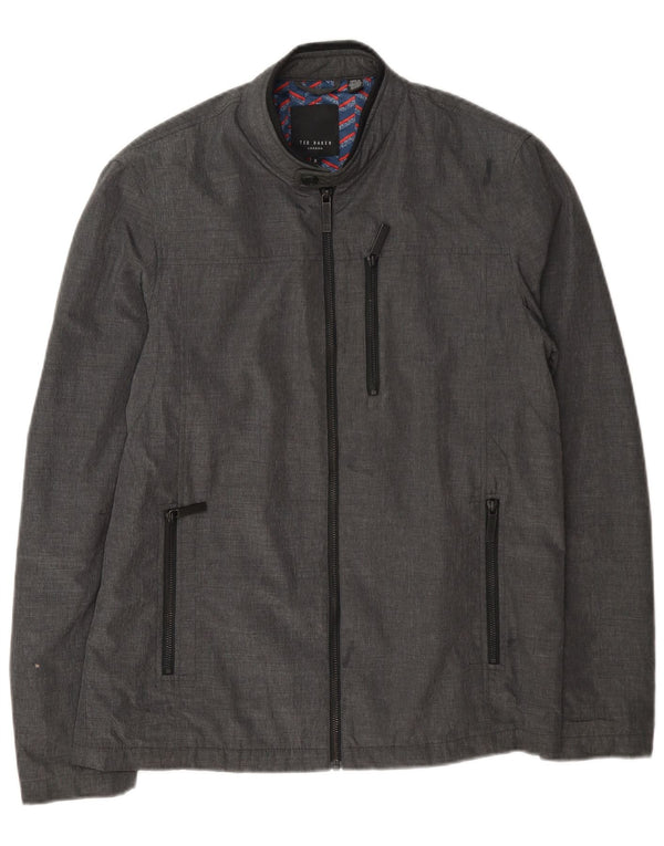 Ted Baker Mens Bomber Jacket Size 2 Small Grey Polyamide