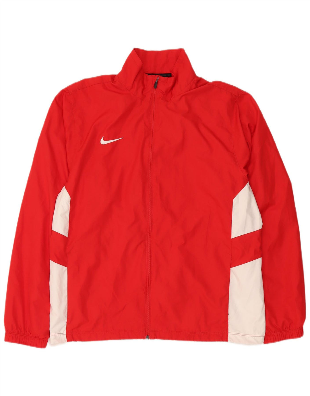 Nike Mens Graphic Tracksuit Top Jacket Large Red Colourblock Polyester