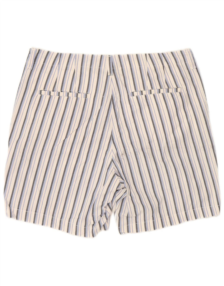 LEE Womens Mid Rise Regular Fit Chino Shorts W36 XL White Striped