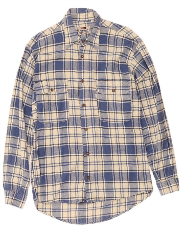 Levi's Mens Flannel Shirt Medium Blue Plaid