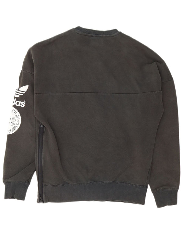 Adidas Mens Graphic Sweatshirt Jumper Small Grey Cotton