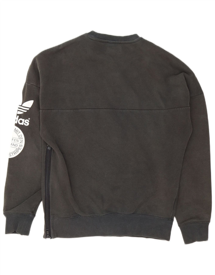 Adidas Mens Graphic Sweatshirt Jumper Small Grey Cotton