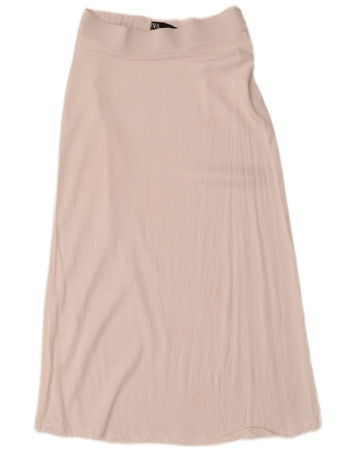 Zara Womens High Waist Midi Skirt Small W26 White
