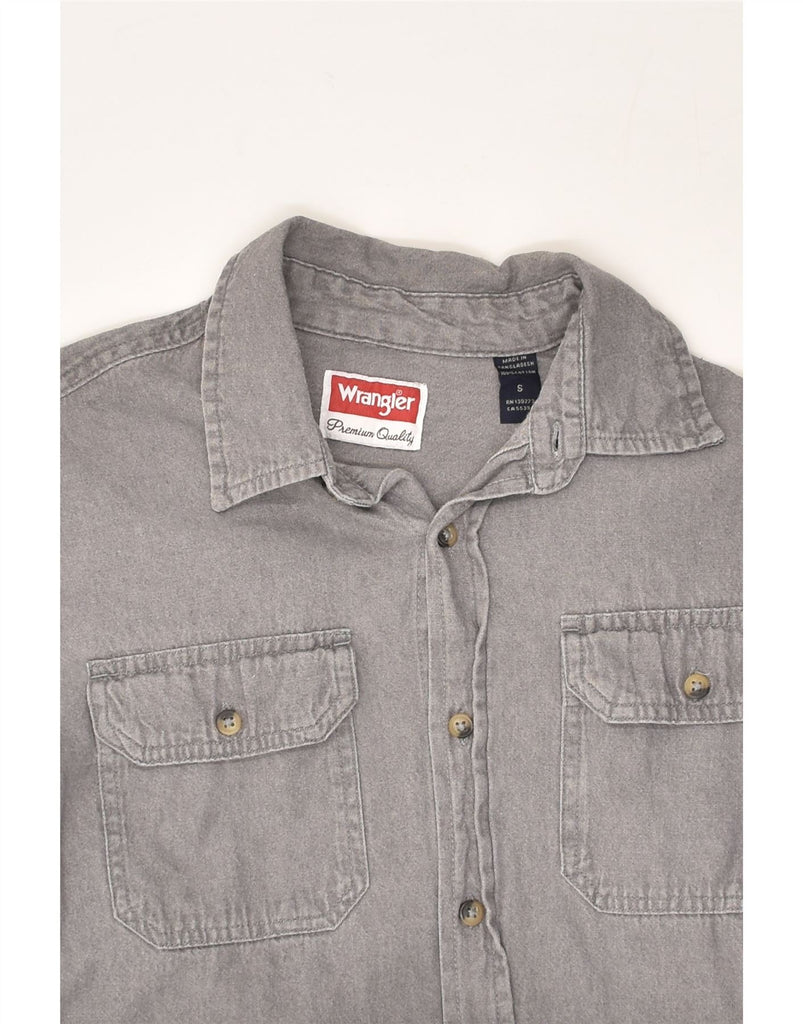 WRANGLER Mens Shirt Small Grey Cotton | Vintage Wrangler | Thrift | Second-Hand Wrangler | Used Clothing | Messina Hembry 