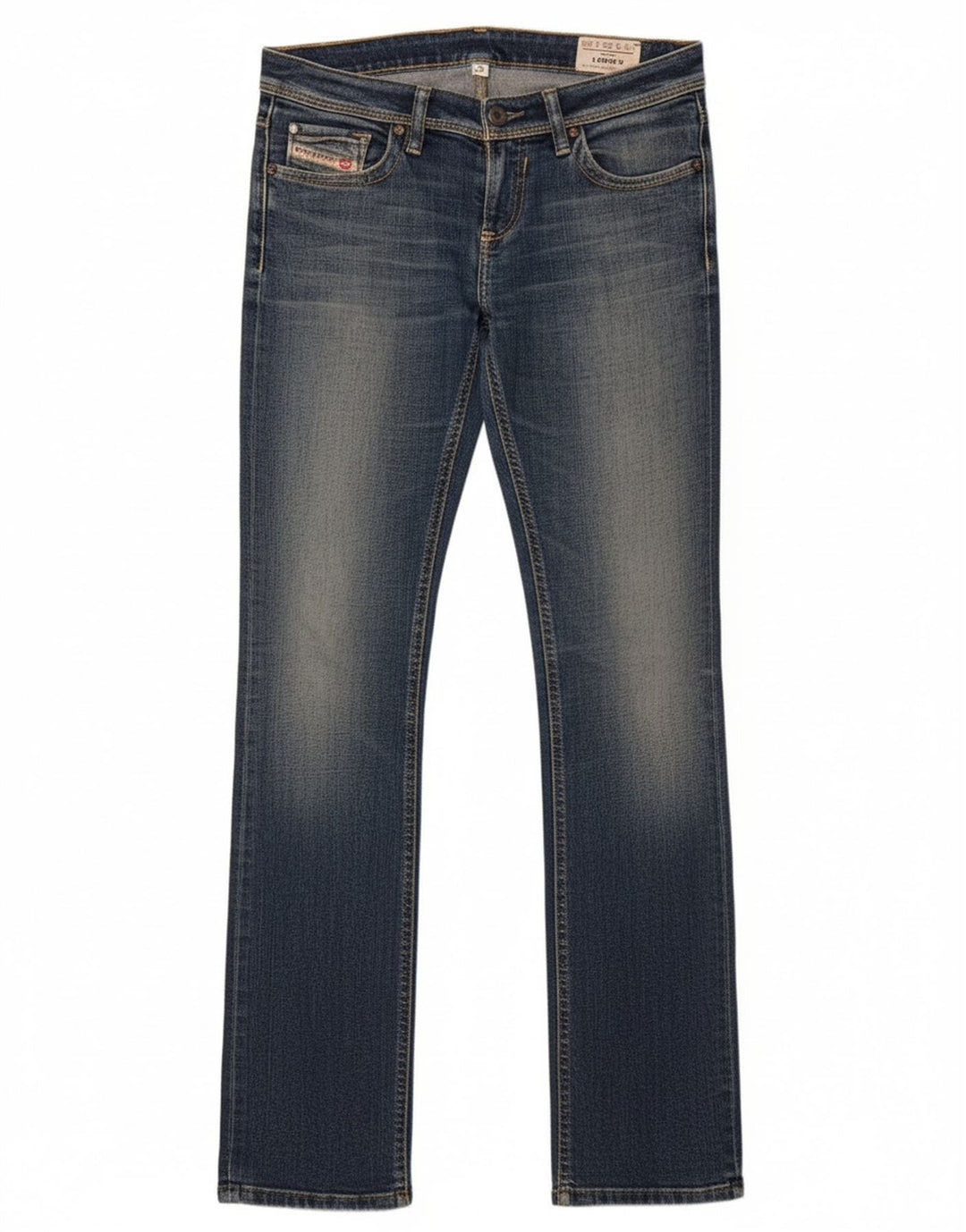 Diesel Womens Lowky Straight Jeans W26 L32 Navy Blue Cotton