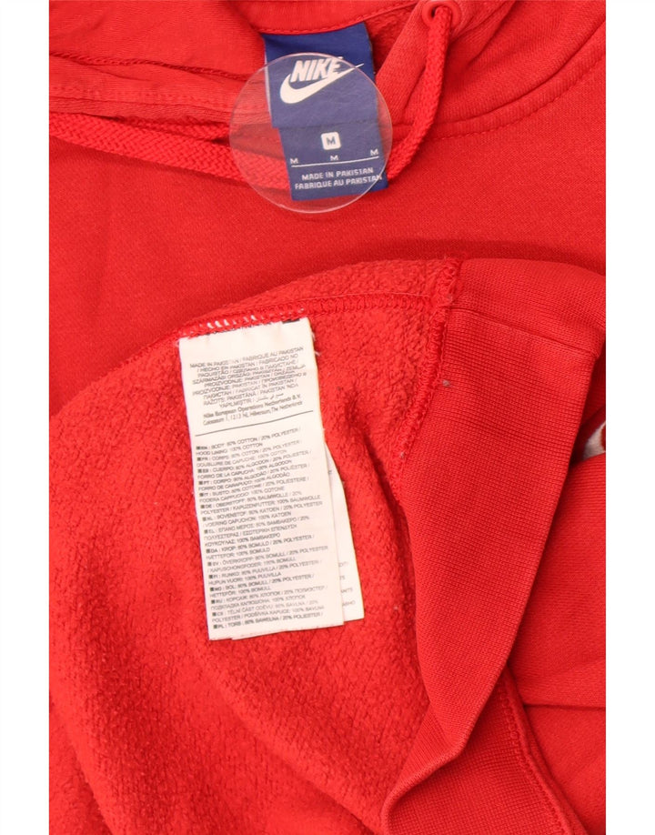 Nike Mens Hoodie Jumper Medium Red Cotton
