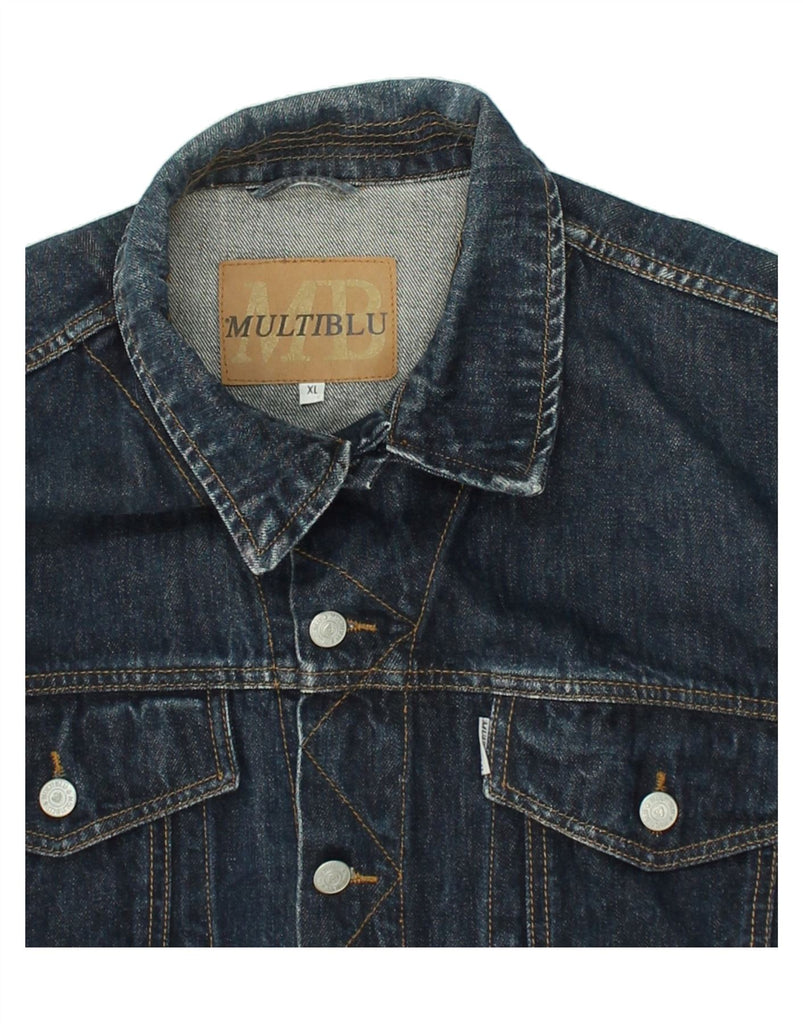 MULTIBLU Mens Denim Jacket UK 42 XL Navy Blue Cotton | Vintage Multiblu | Thrift | Second-Hand Multiblu | Used Clothing | Messina Hembry 