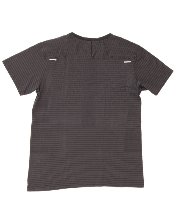 Nike Mens Dri Fit T-Shirt Top Medium Grey Pinstripe