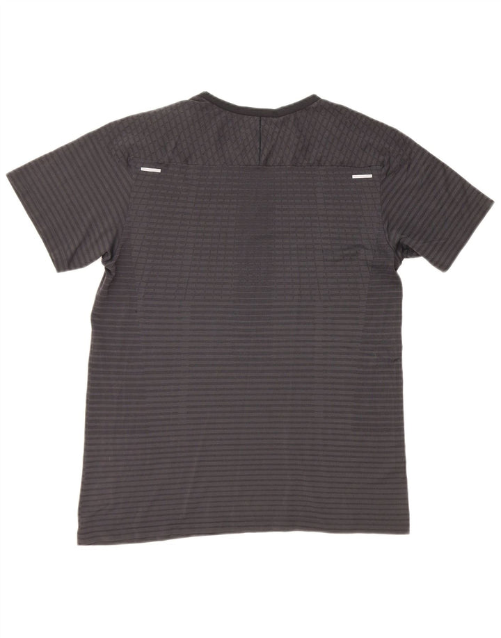 Nike Mens Dri Fit T-Shirt Top Medium Grey Pinstripe