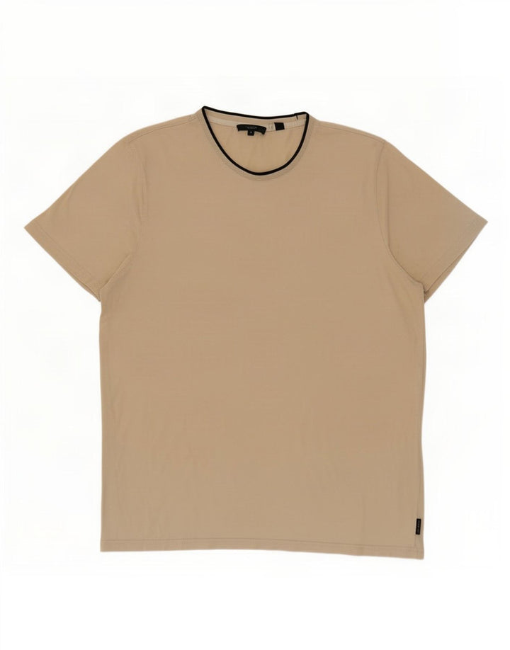 Ted Baker Womens T-Shirt Top Size 4 Large Beige Cotton