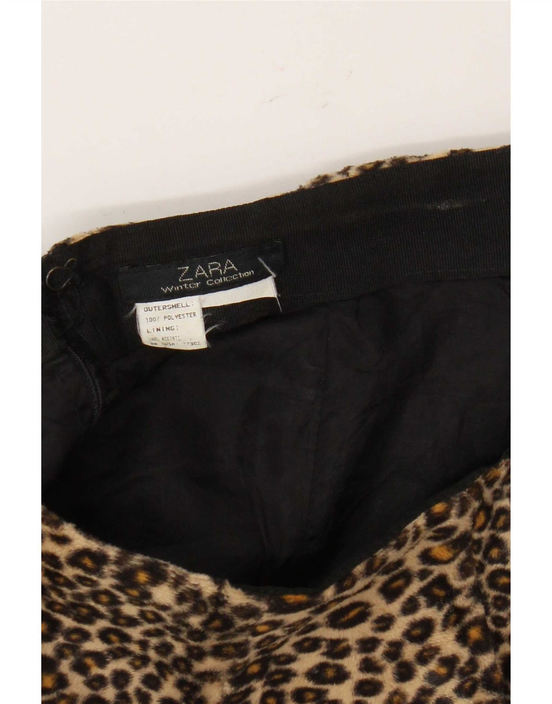 Zara Womens Pencil Skirt W32 Large  Brown Animal Print Polyester