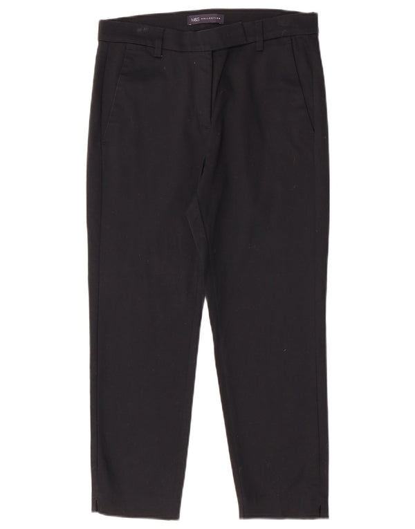 Marks & Spencer Womens Straight Suit Trousers UK 10 Small W28 L23 Black