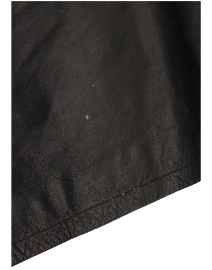 VINTAGE Mens Leather Jacket IT 54 2XL Black Leather