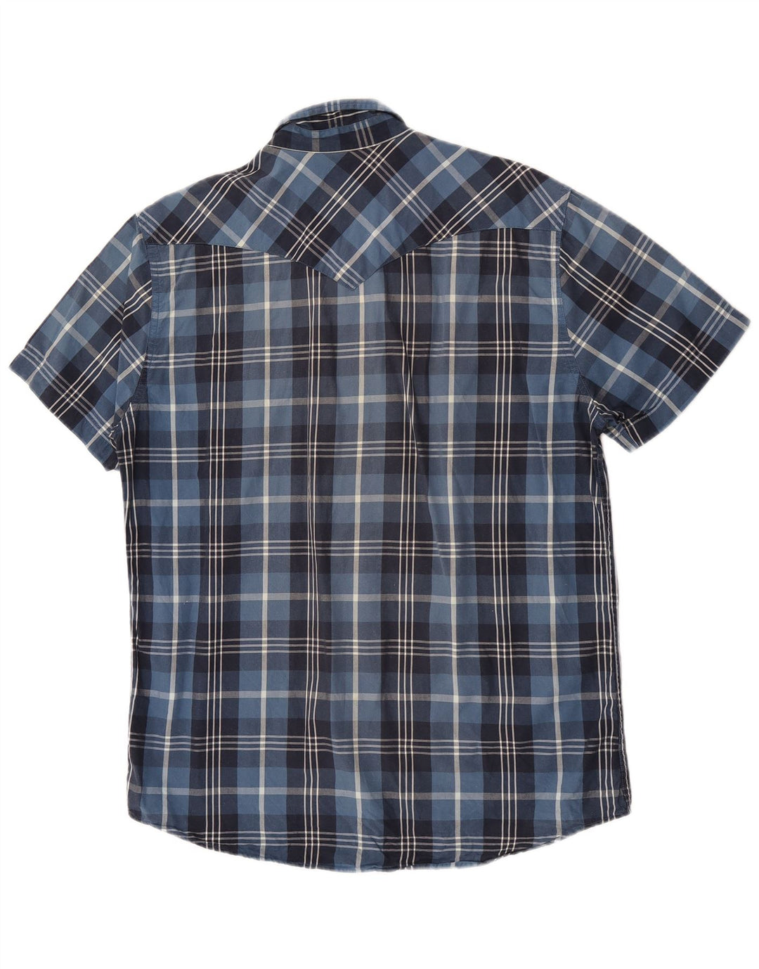 Levi's Mens Short Sleeve Shirt Large Blue Check Cotton