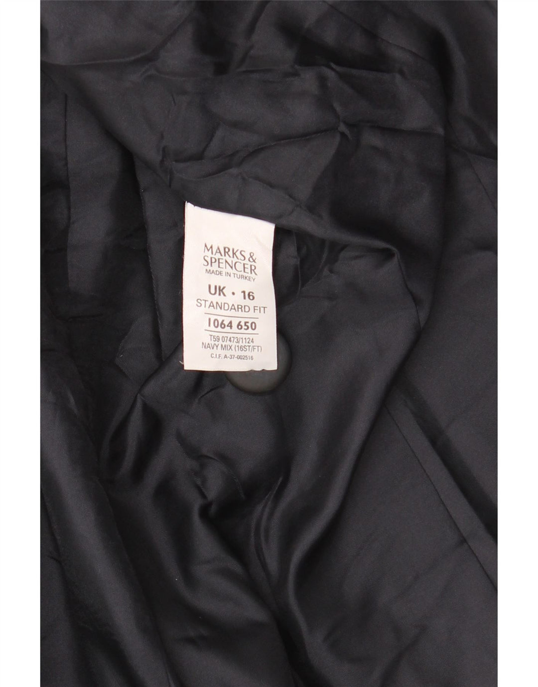 Marks & Spencer Womens Standard Blazer Jacket UK 16 Large Navy Blue