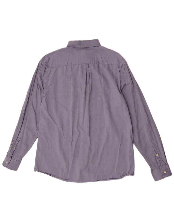 Jaeger Mens Shirt Large Blue Cotton