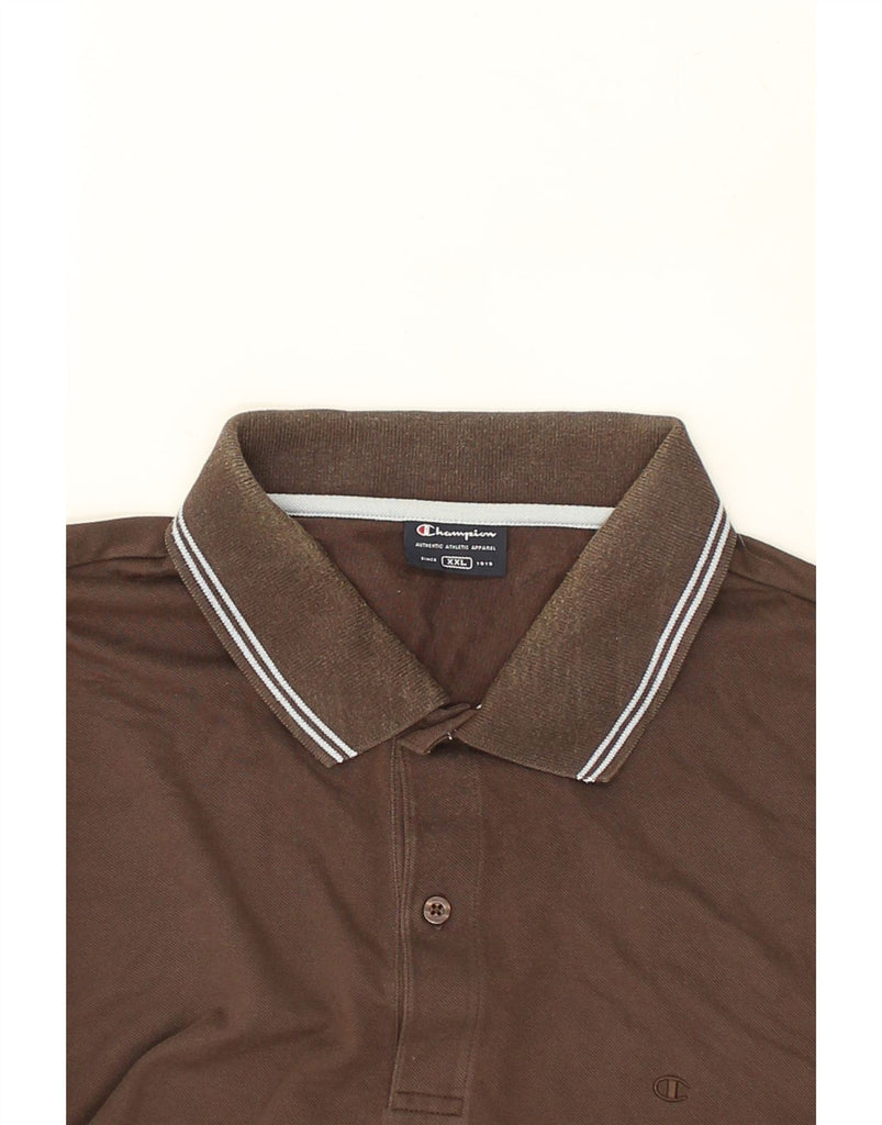 CHAMPION Mens Polo Shirt 2XL Brown | Vintage Champion | Thrift | Second-Hand Champion | Used Clothing | Messina Hembry 